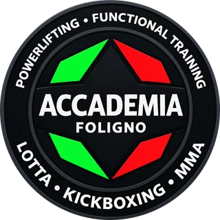 Logo Accademia Foligno: powerlifting, functional training, lotta, kickboxing, MMA